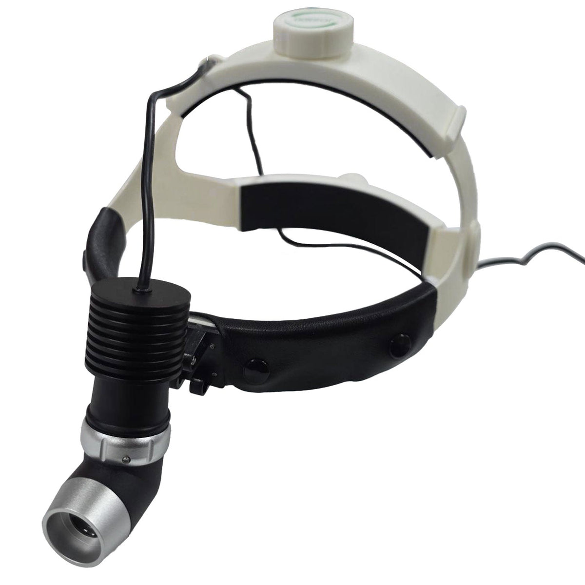 Lámpara frontal LED Green LED recargable de alta intensidad para diagnóstico físico, con banda ajustable y luz brillante.