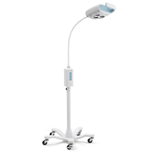 Lámpara de diagnóstico Welch Allyn GS-600 con pedestal, iluminación para cirugía menor y diagnóstico físico.