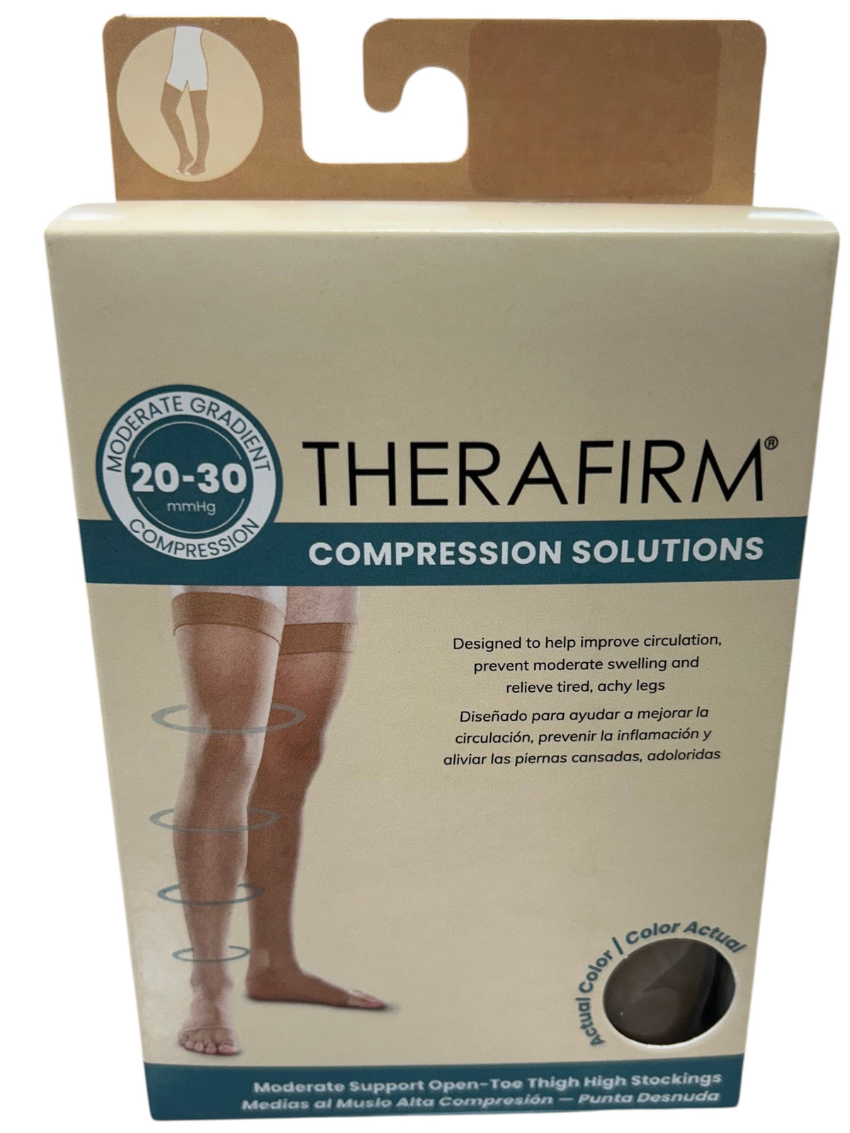 Medias de alta compresión Therafirm® 20-30 mmHg, medias médicas ajustadas para mejorar la circulación y el confort.