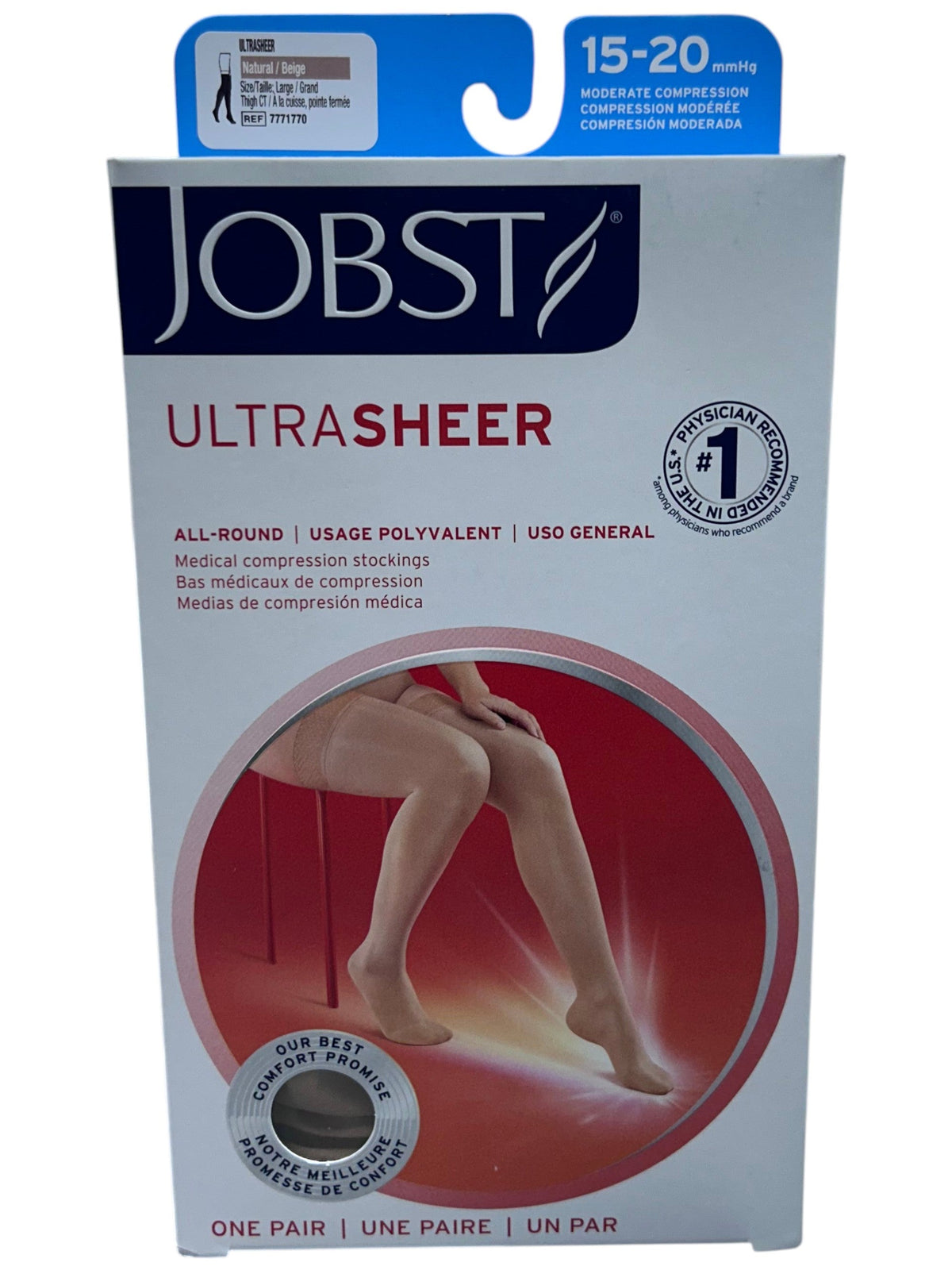 Media Ultrasheer JOBST de compresión 15-20 mm Hg, con punta cerrada, medias de especialidades para soporte y comodidad.