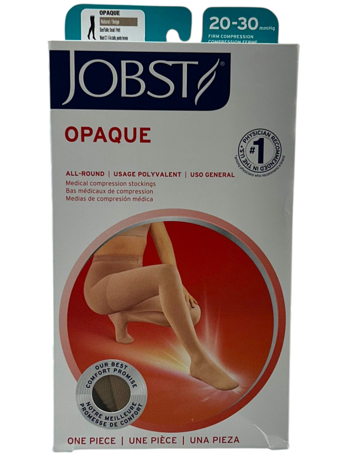 Pantimedia opaca de compresión JOBST, punta cerrada, 20-30 mm Hg, especialidades para soporte y salud de las piernas.