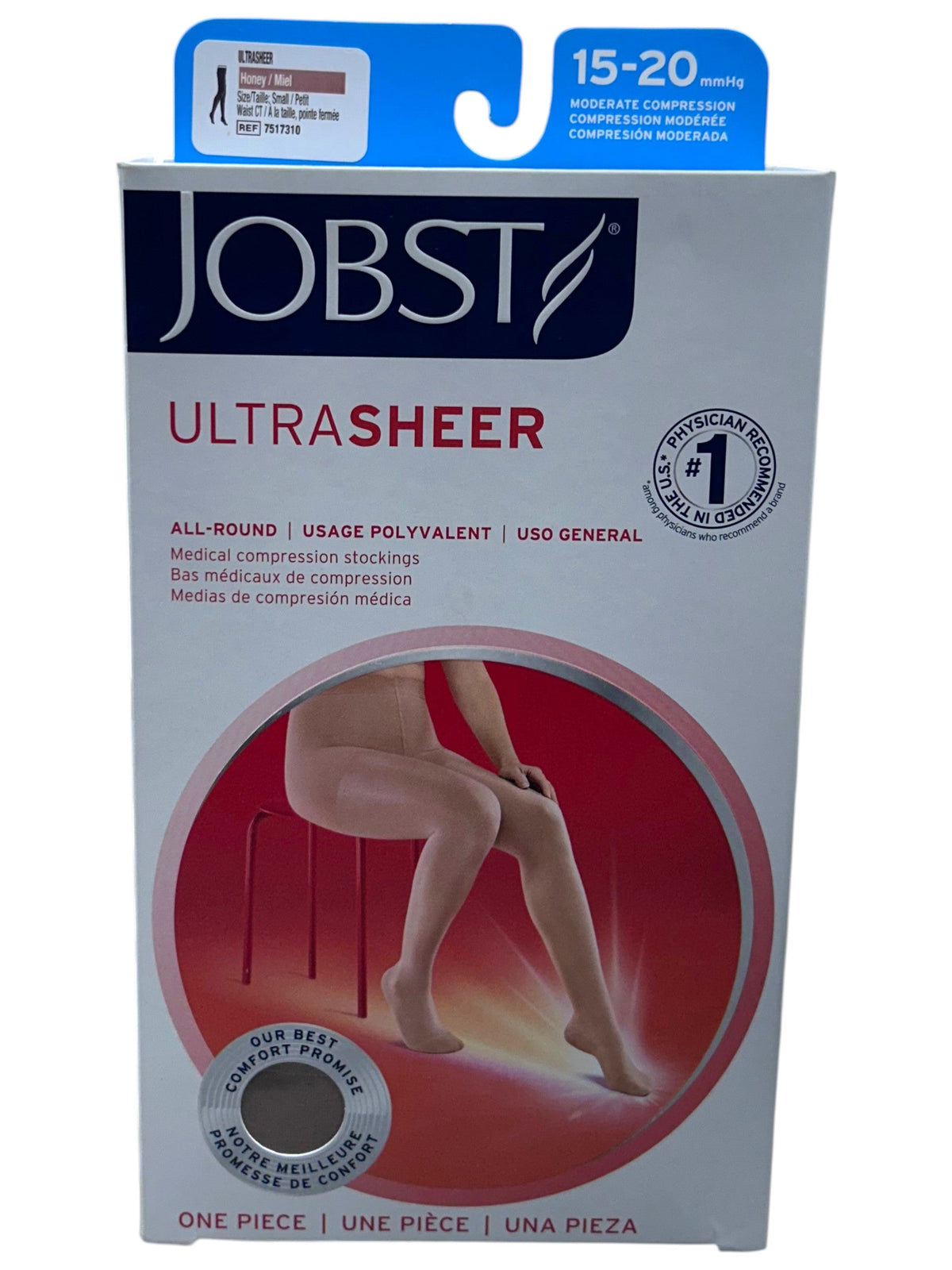 Pantimedia ultrasheer de compresión JOBST, 15-20 mm Hg, punta cerrada, especialidades para mejorar circulación y comodidad.