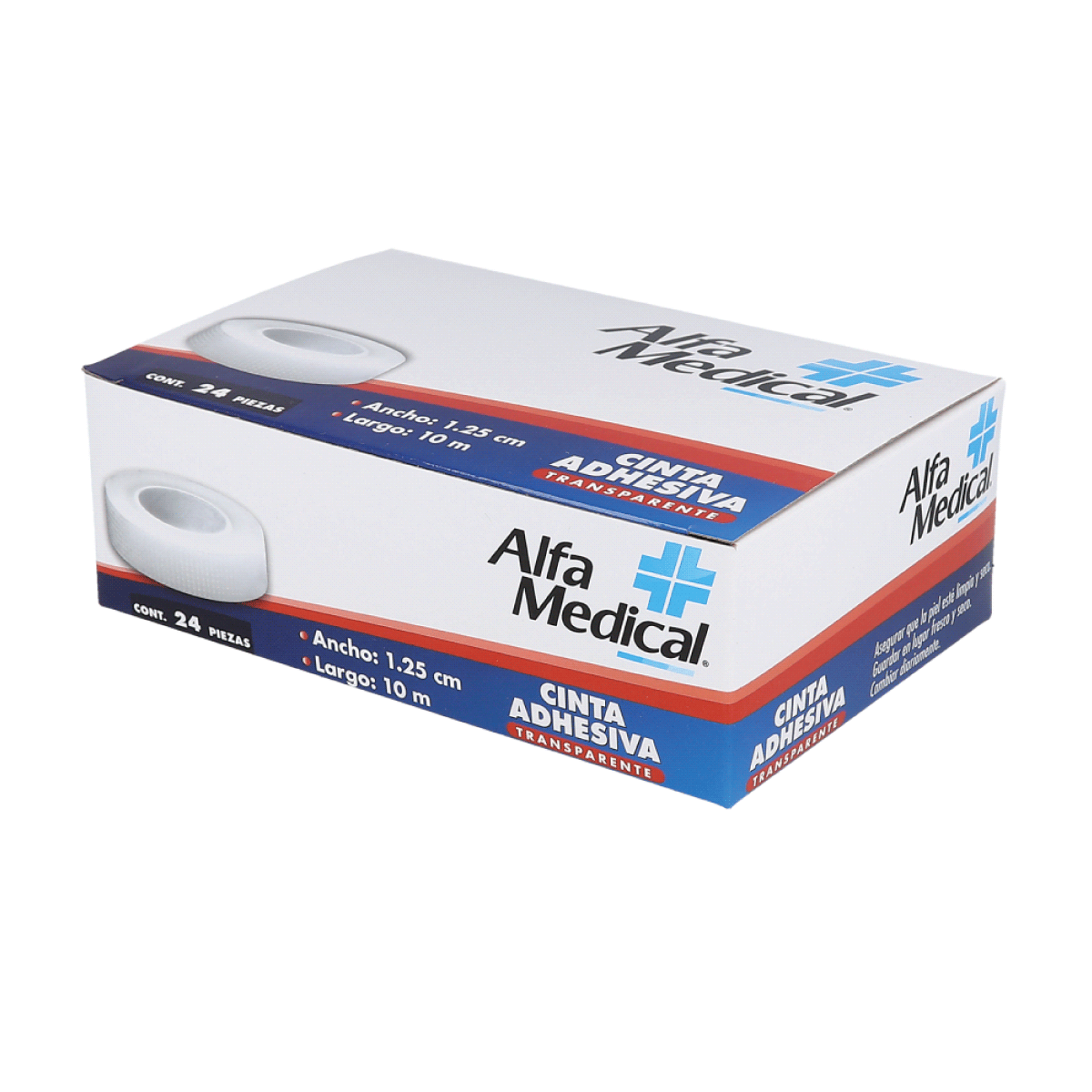 ALFA MEDICAL | ADHESIVE TAPE / TRANSPARENT 1.25 CM X 10 M / 24 PCS
