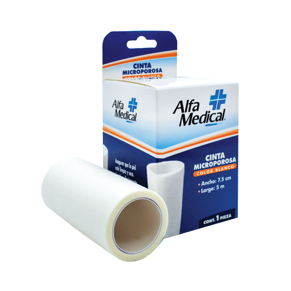 ALFA MEDICAL | MICROPOROUS TAPE / WHITE 7.5 CM X 5 M / 6 PCS
