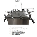 Square vertical laboratory autoclave with basket, 3 heating settings, 45x45x90 cm, 182 l. Cat. MOL-V45-3C Man-Olve
