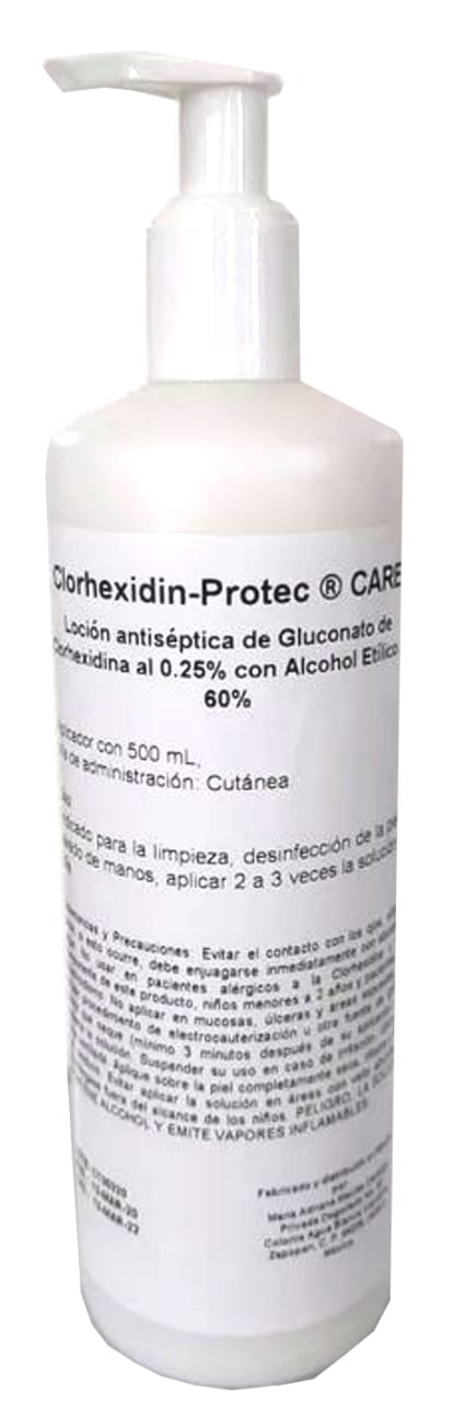 Bottle with dispenser 500ml Chlorhexidine 0.25% with 60% alcohol
