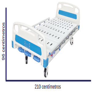 3-position manual bed with aluminum alloy foldable side rails and plastic head and foot boards Cat. IME-CM3MVL Brand Inmed