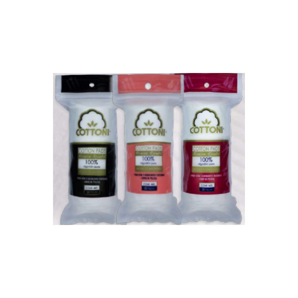 COTTONI ROUNDED COLORS COTTON FACIAL PADS / 50 CT