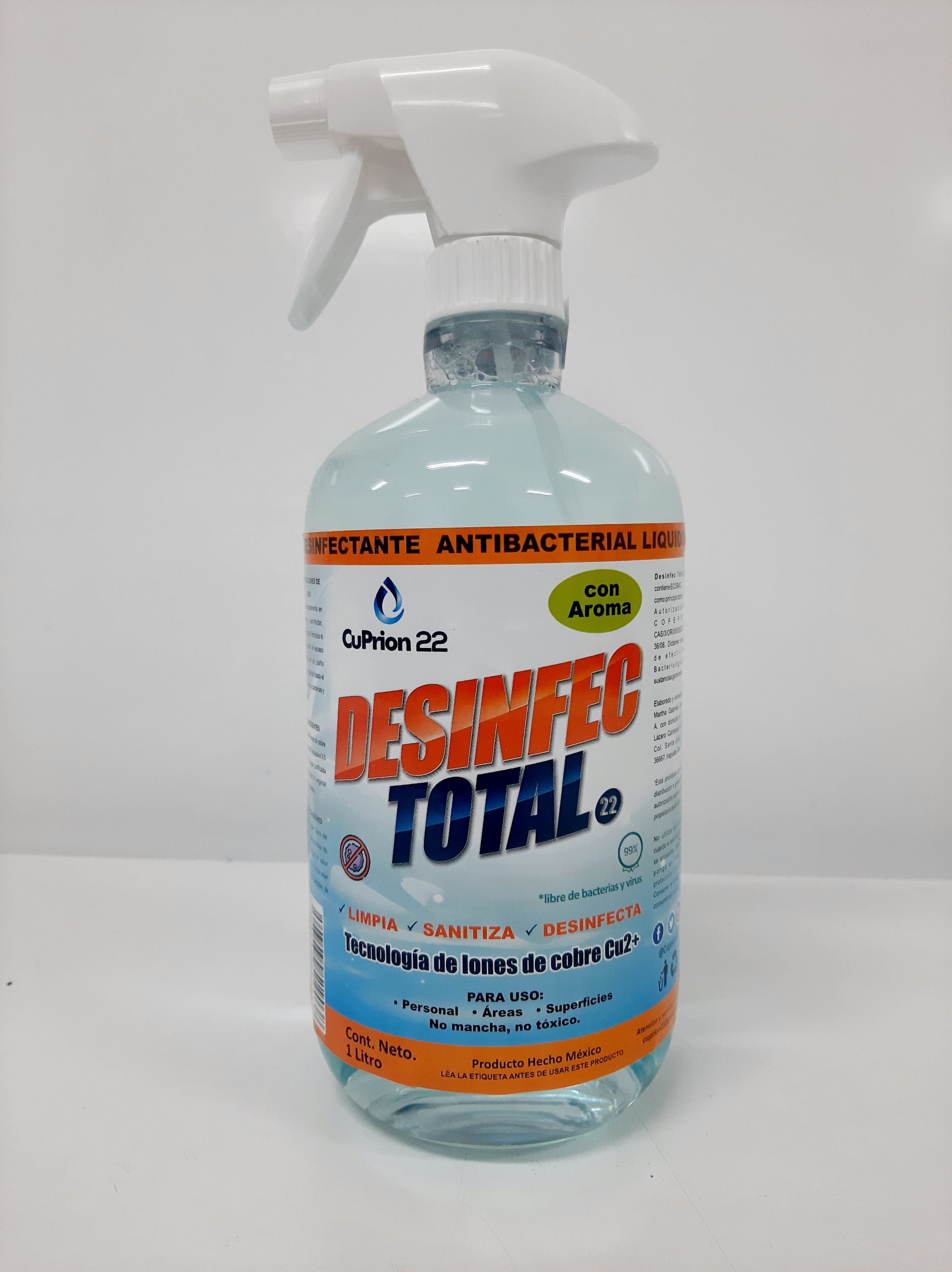 Liquid Disinfectant 1 Lt Based On Cu2+ Copper Ions