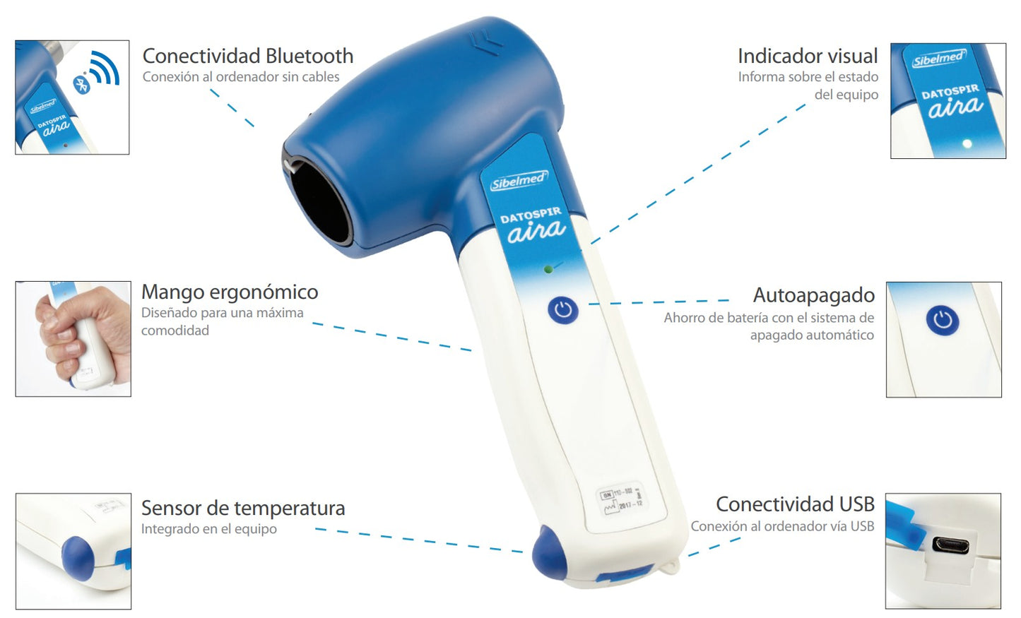 AIRA "T" Spirometer with 50 Mouthpieces (Diagnostic System)