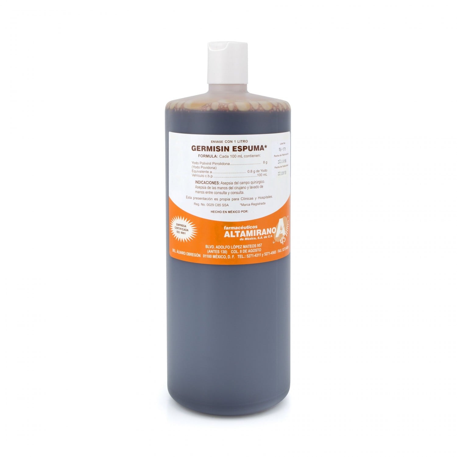 GERMISIN FOAM LITER (POLYVINYL IODINE 0.8%)