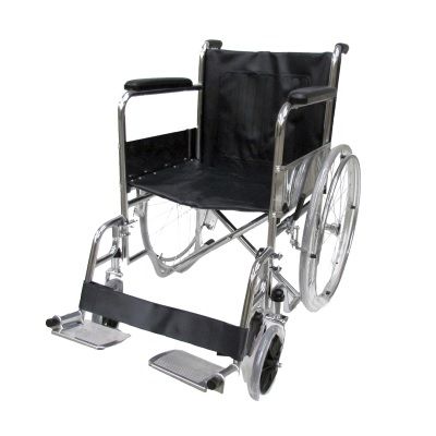Silla de ruedas de acero cromada 18 pulgadas