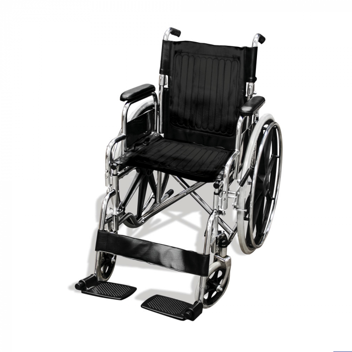 Silla de ruedas estándar cromada con