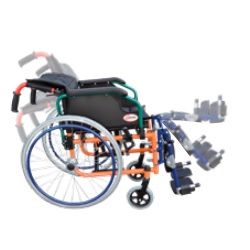 Child's wheelchair with detachable elevating legrests and flip-back arms and backrest Cat. SPE-SP3602E Speedy