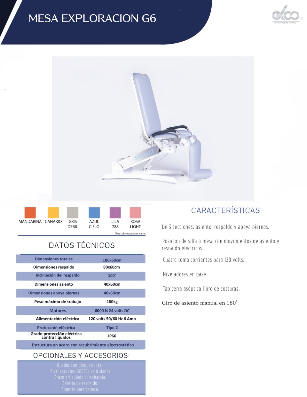 Sillon para ORL otorrino y oftalmologo modelo C3 Cat. ELC-7200 Elco