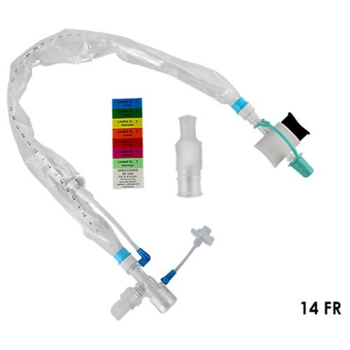 Sistema de succión cerrado adulto 14 FR avanzado para tubos endotraqueales