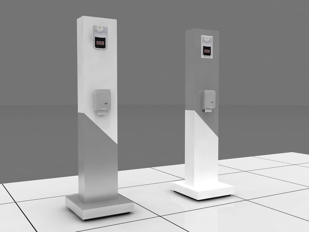 Totem dispensador Automatico de Gel y Termometro