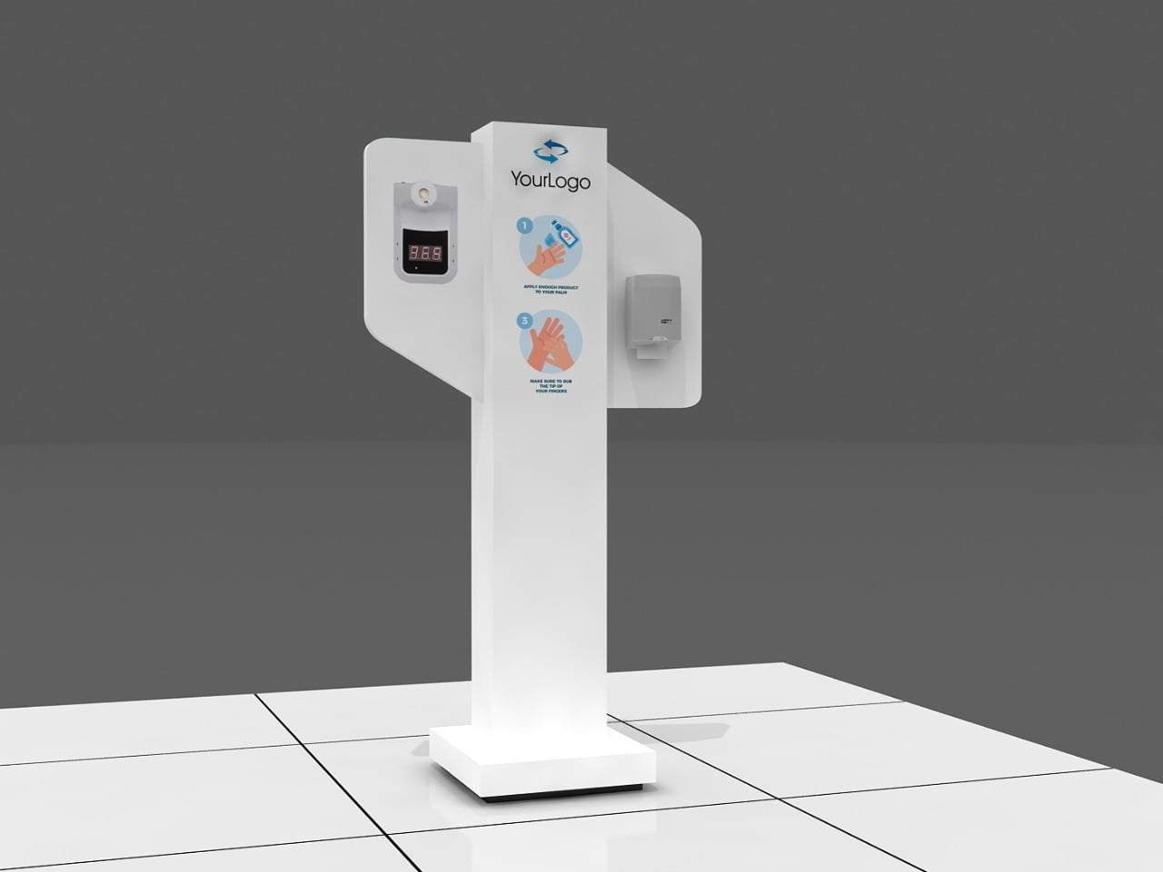 Totem Dispensador de Gel con Termómetro SANITITUNEL1244