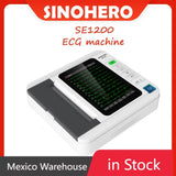 SINOHERO-portable EKG machine SE1200, 10.1-inch color LCD digital machine, 12-lead channels with printing paper/medical supplies