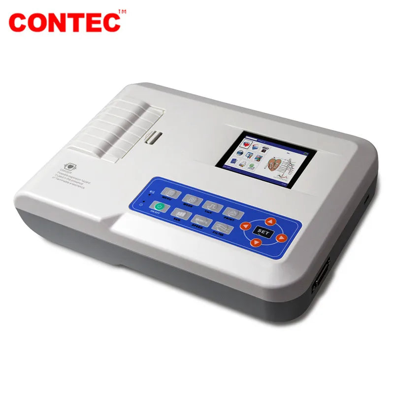 3-channel, 12-lead Digital ECG/EKG machine, human or veterinary use, ECG300G