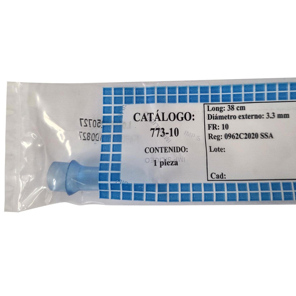 Sonda Nelaton de PVC Siliceo para drenaje urinario, producto hospitalario de material quirúrgico SILICEO, con tamaño 10 Fr.