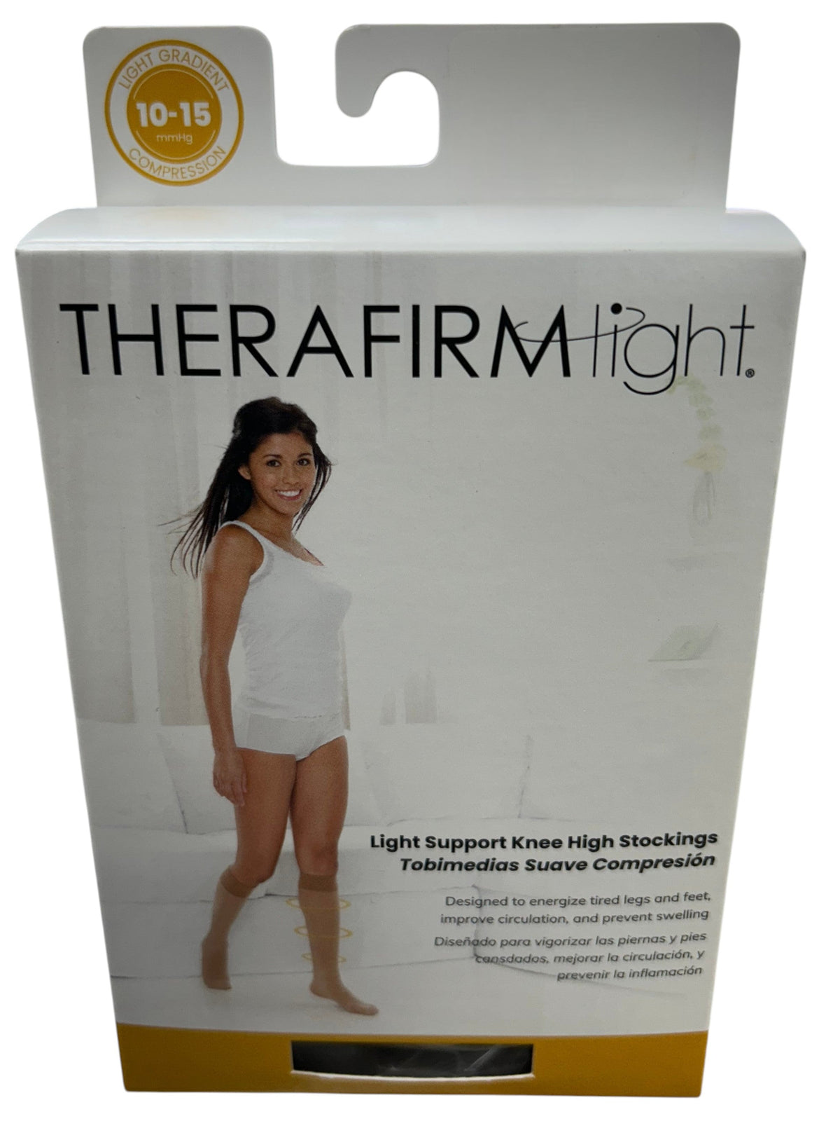 Medias terapéuticas de compresión baja Therafirm Tobimedia, 10-15 mmHg, con diseño cómodo y ajustado para cuidado de las piernas.